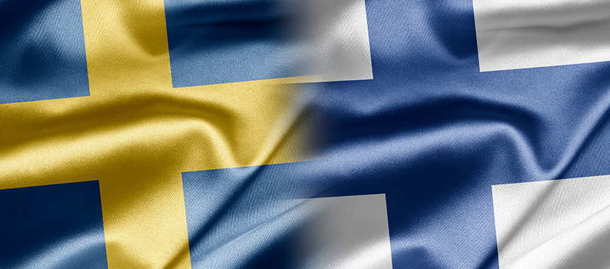 Sveriges och Finlands flagga