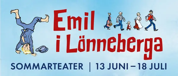 En tecknad Emil i Lönneberga står på händer.